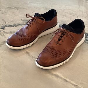 Cole Haan Tan Perforated Leather Derby Sneakers Size 11